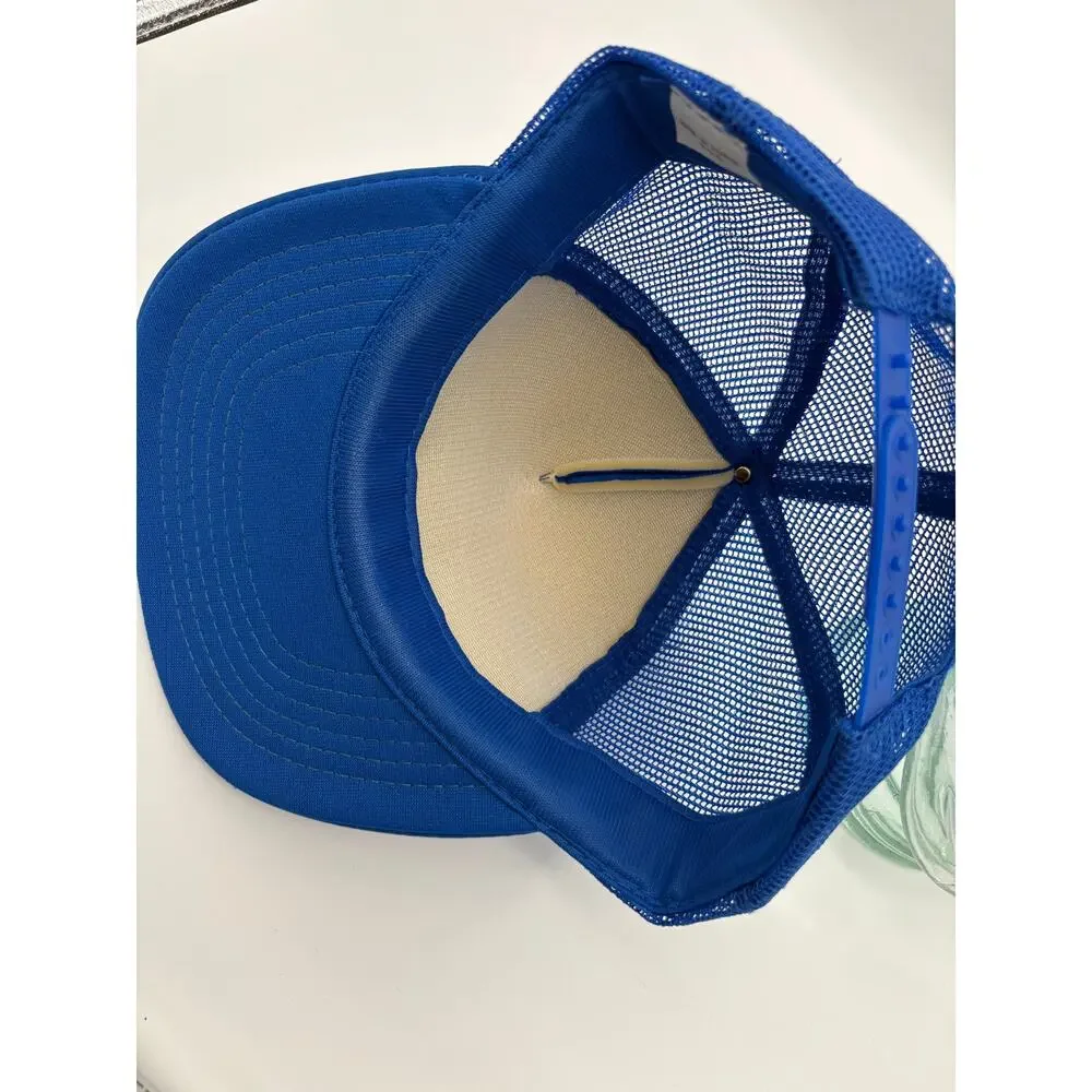 Vintage “Donna” Blue & White Adjustable Mesh Snap Back Trucker Hat OSFA